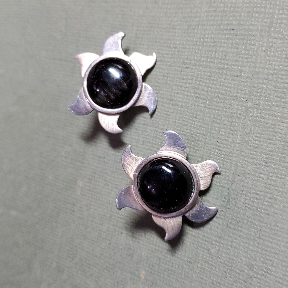 Sterling silver sun earrings